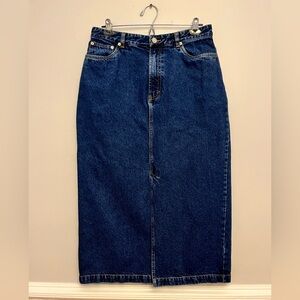Tommy Hilfiger Denim Maxi Skirt with Slits, Size 10